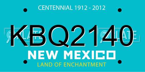KBQ2140 New Mexico License Plate