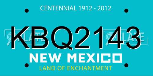 KBQ2143 New Mexico License Plate