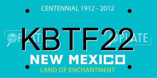 KBTF22 New Mexico License Plate