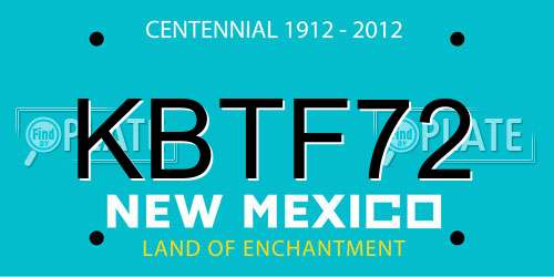 KBTF72 New Mexico License Plate