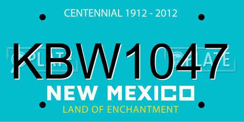 KBW1047 New Mexico License Plate