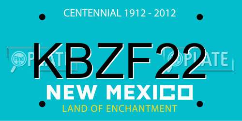KBZF22 New Mexico License Plate