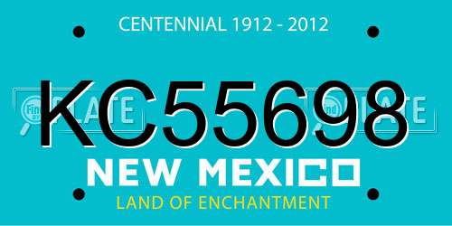 KC55698 New Mexico License Plate