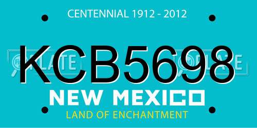 KCB5698 New Mexico License Plate