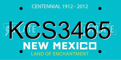KCS3465 New Mexico License Plate