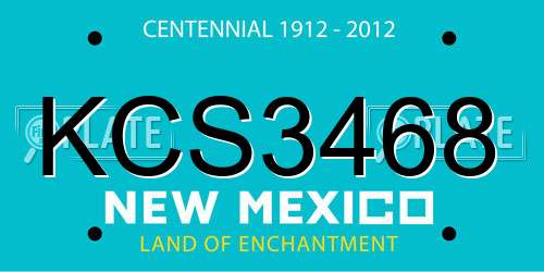 KCS3468 New Mexico License Plate