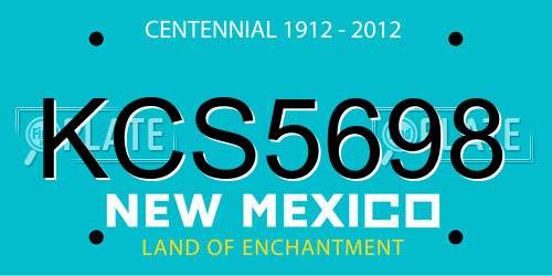 KCS5698 New Mexico License Plate