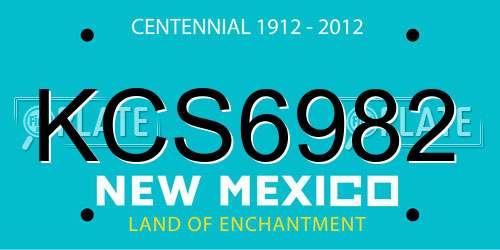 KCS6982 New Mexico License Plate