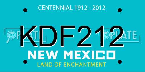 KDF212 New Mexico License Plate