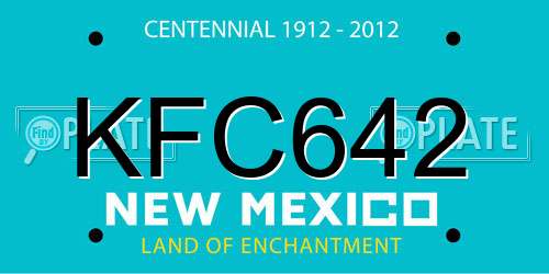 KFC642 New Mexico License Plate