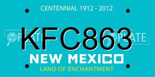 KFC863 New Mexico License Plate