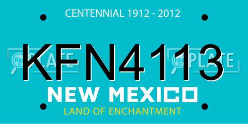 KFN4113 New Mexico License Plate