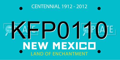 KFP0110 New Mexico License Plate