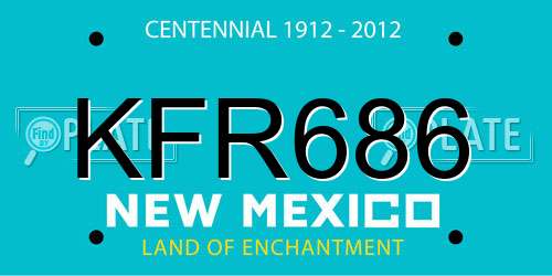 KFR686 New Mexico License Plate