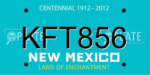 KFT856 New Mexico License Plate