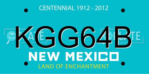 KGG64B New Mexico License Plate