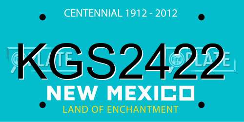 KGS2422 New Mexico License Plate