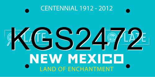 KGS2472 New Mexico License Plate