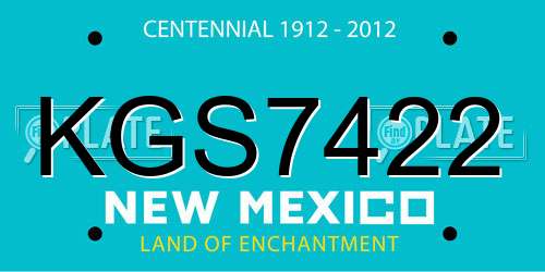 KGS7422 New Mexico License Plate