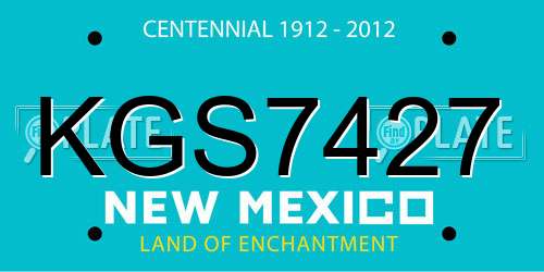 KGS7427 New Mexico License Plate