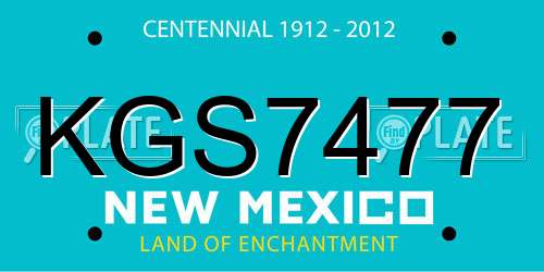 KGS7477 New Mexico License Plate