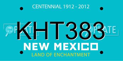 KHT383 New Mexico License Plate