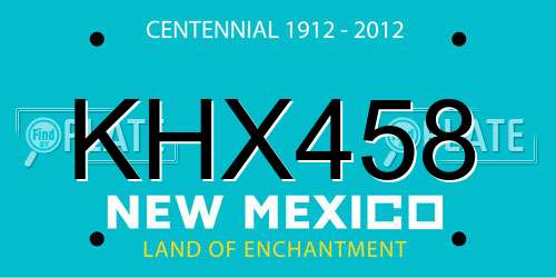 KHX458 New Mexico License Plate