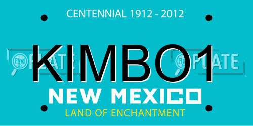 KIMBO1 New Mexico License Plate
