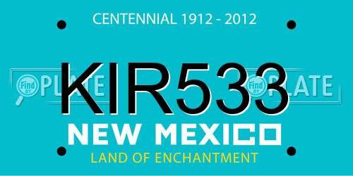 KIR533 New Mexico License Plate