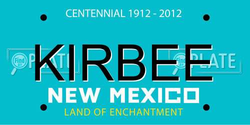 KIRBEE New Mexico License Plate