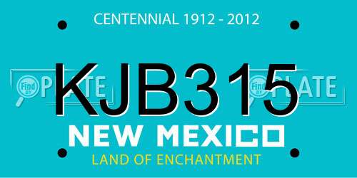 KJB315 New Mexico License Plate