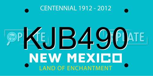 KJB490 New Mexico License Plate
