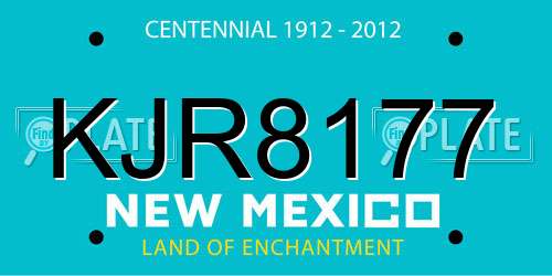 KJR8177 New Mexico License Plate
