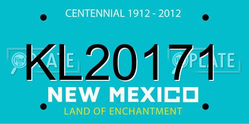 KL20171 New Mexico License Plate