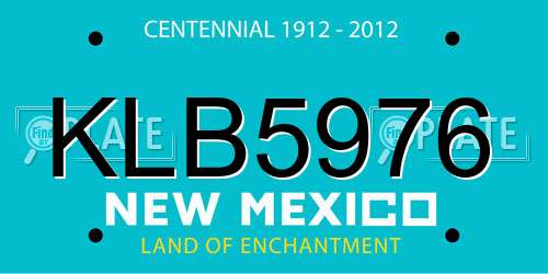 KLB5976 New Mexico License Plate