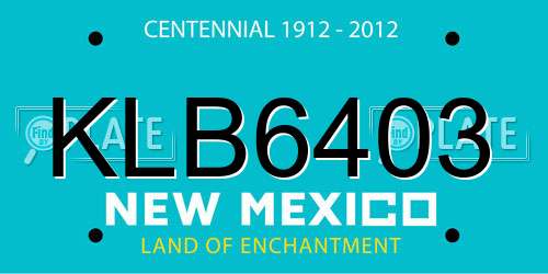 KLB6403 New Mexico License Plate
