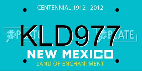 KLD977 New Mexico License Plate