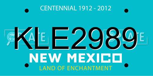 KLE2989 New Mexico License Plate