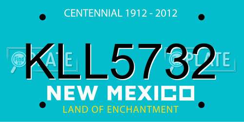 KLL5732 New Mexico License Plate