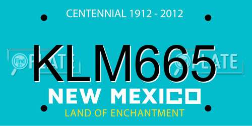 KLM665 New Mexico License Plate