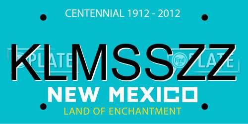 KLMSSZZ New Mexico License Plate