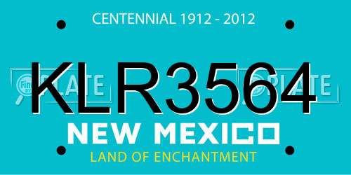 KLR3564 New Mexico License Plate