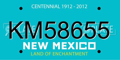 KM58655 New Mexico License Plate