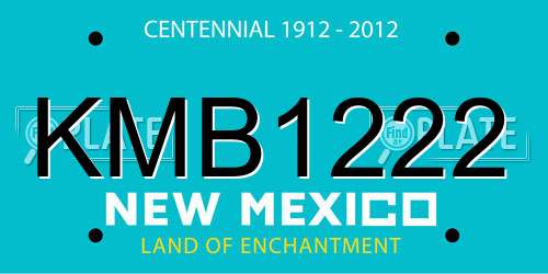 KMB1222 New Mexico License Plate