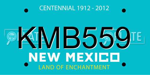 KMB559 New Mexico License Plate