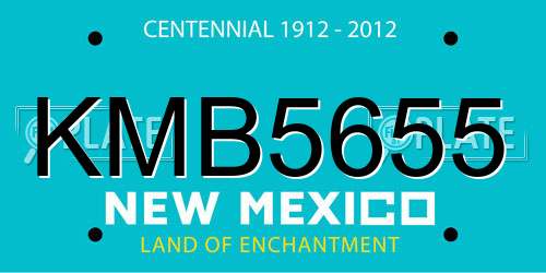 KMB5655 New Mexico License Plate