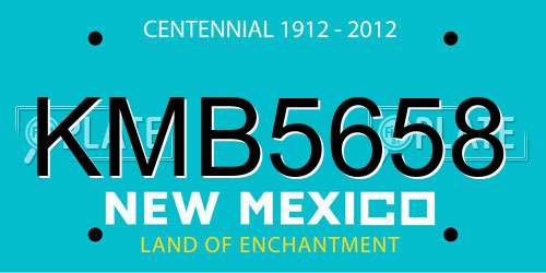 KMB5658 New Mexico License Plate