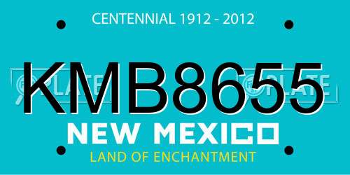 KMB8655 New Mexico License Plate