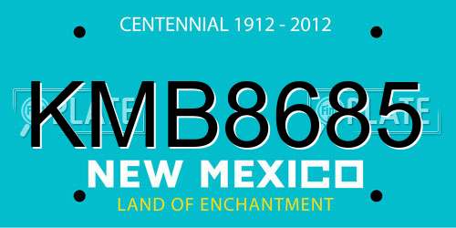 KMB8685 New Mexico License Plate