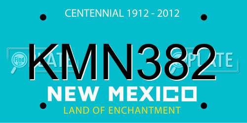 KMN382 New Mexico License Plate